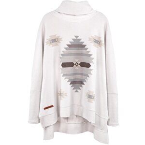 SIMPLY SOUTHERN Aztec Print Turtleneck Poncho Top With Sleeves One Size NWT